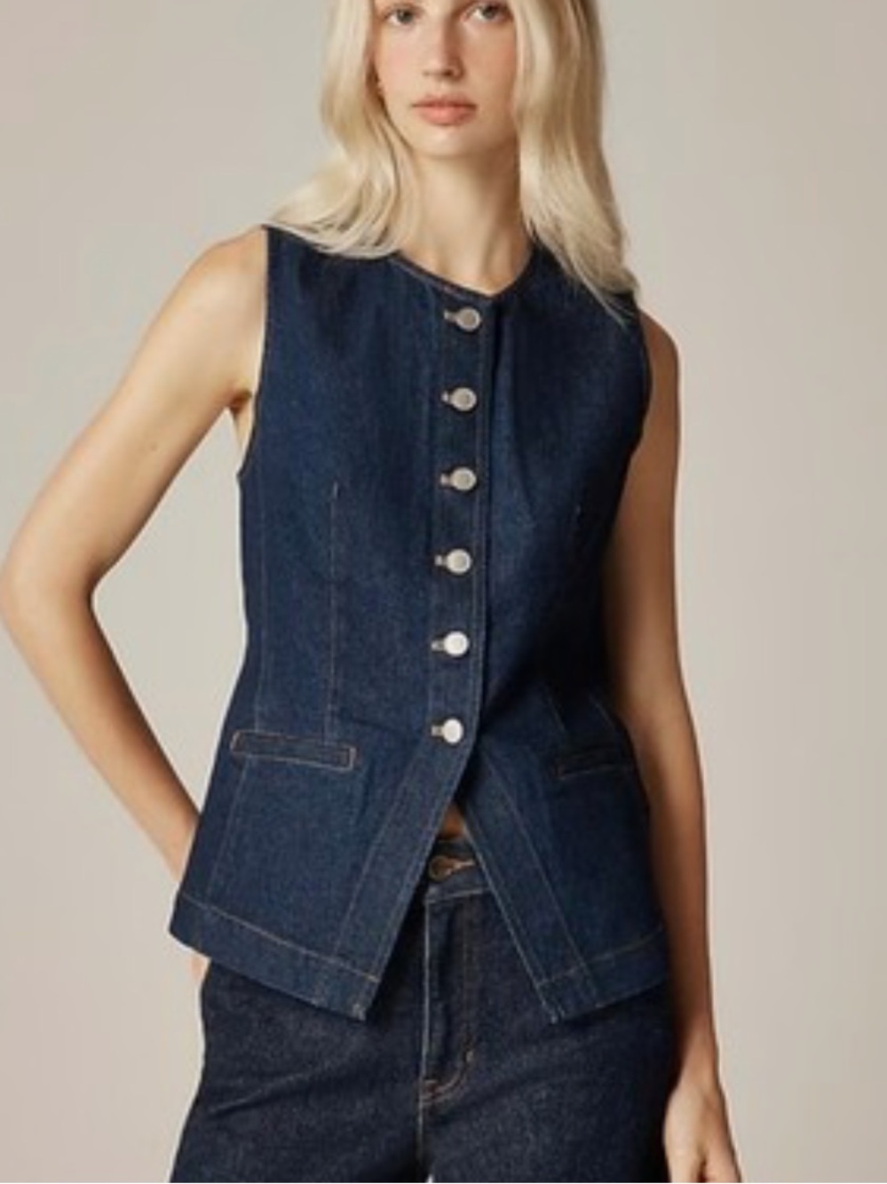 J. Crew Denim Vest - Essential Cutaway-  NEVER WORN NWT